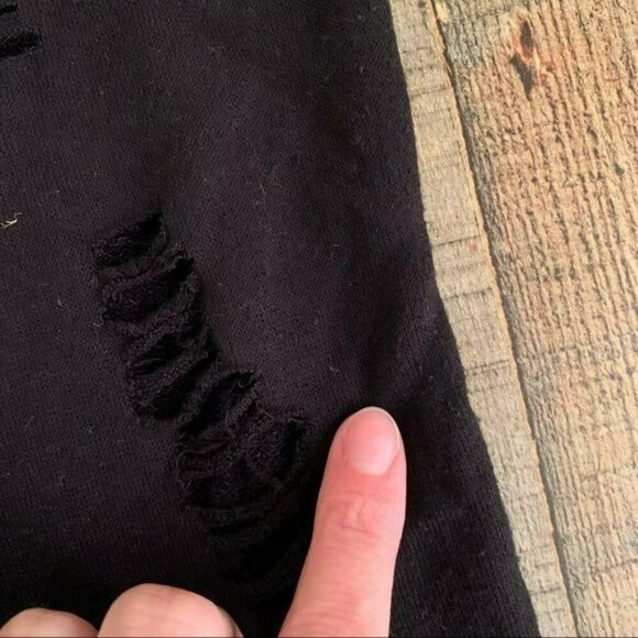 Twinkle womens distressed frayed short sleeve top in black - Picture 6 of 6